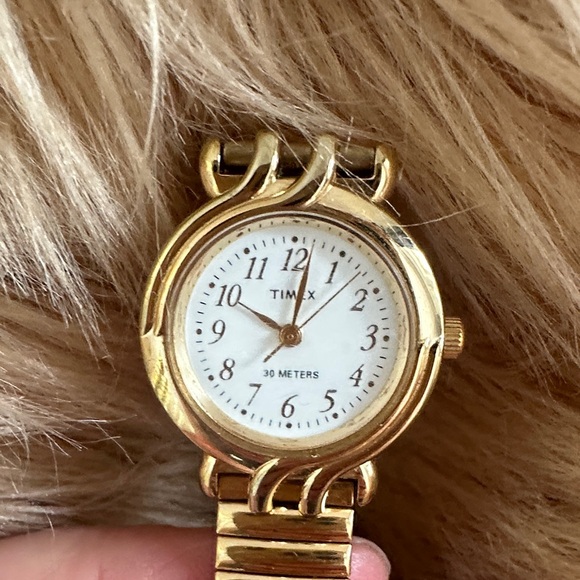 Timex Gold-Tone Watch with White Face - Picture 2 of 4